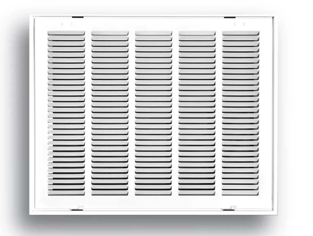 Steel Return Air Filter Grille With Removable Face, White, 30" X 20"